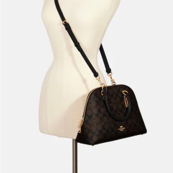 NWT COACH Katy Satchel In Signature Canvas - Picture 5 of 5